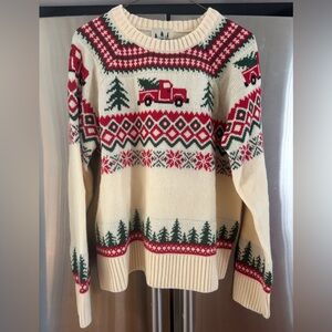 Kiel James Patrick Cream and Red Holiday Sweater
